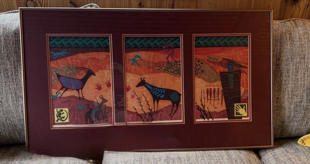Christina Nichols  Ancient Rites  Framed Triptych Art Work Signed Numbered
